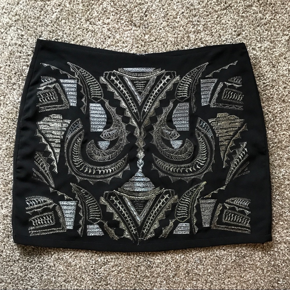 Black mini with gold and silver embroidery